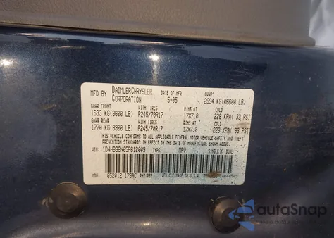 2005 Dodge Durango St from USA, damaged, VIN 1D4HB38N05F612009